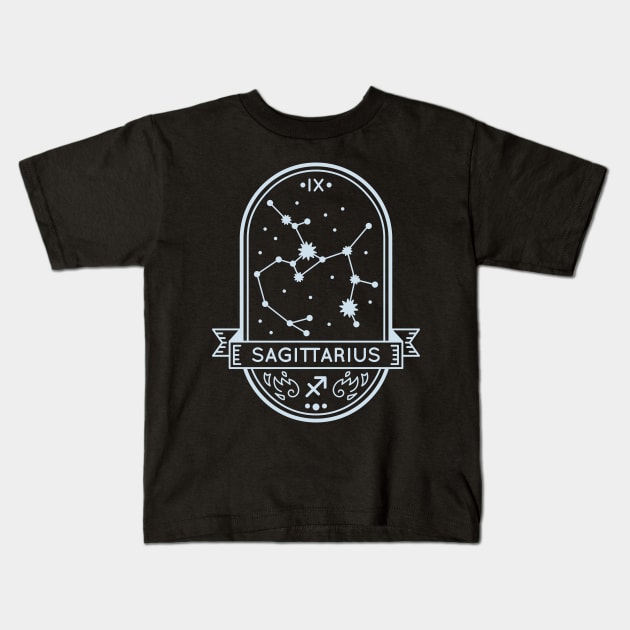 Sagittarius Constellation Kids T-Shirt by Imaginariux